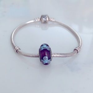 Pandora purple and blue flower charm